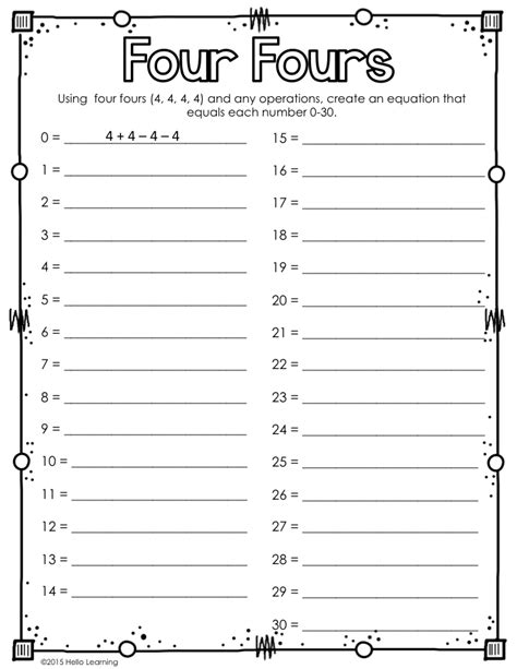 3/4 - 2/3 answer|four fours worksheet answers.